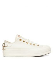 Converse Trampki Chuck Taylor All Star Lift Platform Buckle A11866C Biały. Białe trampki i tenisówki damskie Converse, bez wzorów, z materiału. Za 309.99 zł.