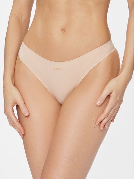 Boss Stringi 50509992 Beżowy. Brązowe stringi damskie Boss, l, bez wzorów, z syntetyku. Za 89.99 zł.