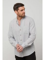 Rodier Lin Lniana koszula w kolorze jasnoszarym rozmiar: XL/XXL. Szare koszule męskie Rodier Lin, xl, bez wzorów, ze lnu, bez kołnierzyka, bez ramiączek. Za 118.01 zł.