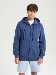 Bluza z kapturem - niebieski. Niebieskie bluzy z kapturem męskie Sinsay, l. Za 49.99 zł.