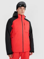 4F Kurtka narciarska membrana 5000 męska - czerwona 3XL. Czerwone kurtki męskie 4f, m, bez wzorów, bez kaptura, narciarskie. Za 599.99 zł.