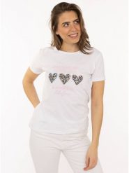 Zwillingsherz Koszulka "Always Believe" w kolorze białym rozmiar: XXL. Białe bluzki damskie Zwillingsherz, xxl, bez wzorów, z bawełny, bez kołnierzyka, bez ramiączek. Za 82.99 zł.