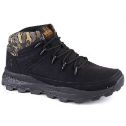 Bustagrip Skórzane buty męskie za kostkę trekkingowe czarne. Czarne buty trekkingowe męskie za kostkę, bez zapięcia. Za 349.12 zł.