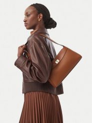Calvin Klein Torebka Mix Media Shoulder Bag LV04F3886G Brązowy. Brązowe torebki klasyczne damskie CALVIN KLEIN, bez wzorów, ze skóry, bez dodatków. Za 529.99 zł.