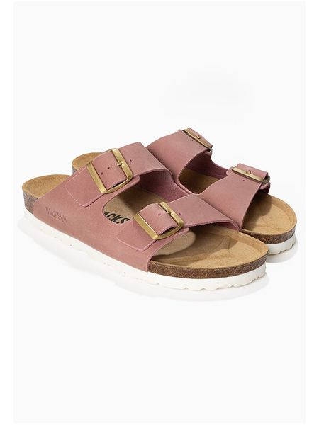 BACKSUN Skórzane klapki "Bali" w kolorze jasnoróżowym rozmiar: 36. Różowe klapki damskie Backsun, bez wzorów, ze skóry, bez obcasa. Za 130.99 zł.