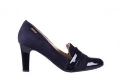 Czółenka Bayla-097 LZ6980-816 Granat, Skóra naturalna - 36. Niebieskie czółenka damskie Bayla, bez wzorów, ze skóry, bez obcasa, na słupku. W wyprzedaży za 89.10 zł.