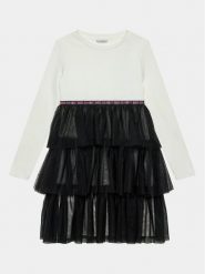 Guess Sukienka codzienna J3BK05 KB8R0 Czarny Regular Fit. Czarne sukienki dziewczęce Guess, z aplikacjami, z bawełny, bez ramiączek. Za 379.99 zł.