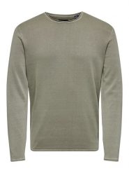 ONLY & SONS Sweter "Garson" w kolorze beżowym rozmiar: L. Brązowe swetry męskie Only & Sons, l, bez wzorów, z bawełny, bez kołnierzyka. Za 105.38 zł.