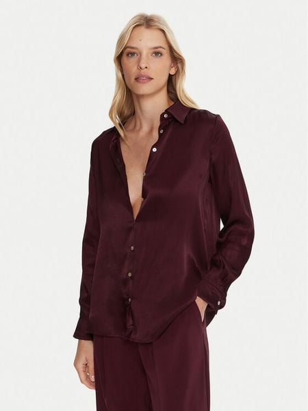 Marella Koszula Bunny 2523116015 Bordowy Regular Fit. Czerwone koszule damskie Marella, bez wzorów, z acetatu, bez kołnierzyka, bez ramiączek. Za 799.99 zł.