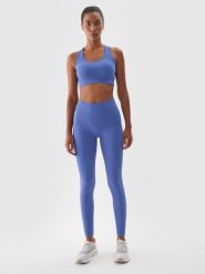 4F Biustonosz treningowy z niskim wsparciem - granatowy M/L. Niebieskie biustonosze sportowe damskie 4f, bez wzorów, z dzianiny. W wyprzedaży za 59.99 zł.