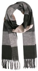 Szalik Beżowo-Szary z Frędzlami, Miękki w Kratkę, Firmy V.Fraas -Cashmink. Szare szaliki męskie V. Fraas, bez wzorów, z materiału. Za 65.00 zł.
