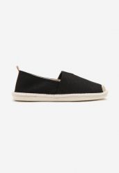 Czarne Trampki w Stylu Espadryli z Plecionym Zdobieniem i Elastyczną Wstawką Eveloiti. Czarne trampki i tenisówki męskie Born2be, z aplikacjami, bez zapięcia. Za 79.99 zł.