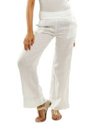 Naturelle en lin Lniane spodnie w kolorze białym rozmiar: 38/40. Białe spodnie materiałowe damskie Naturelle en lin, bez wzorów, ze lnu. Za 121.99 zł.