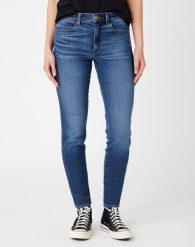 DAMSKIE SPODNIE WRANGLER HIGH RISE SKINNY VINTAGE SPRING 28 W27HTX35E 112141268. Spodnie materiałowe damskie Wrangler, bez wzorów, z jeansu, vintage. Za 199.99 zł.
