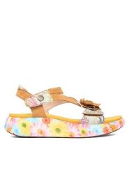 Laura Vita Sandały Nikito 01 Żółty. Żółte sandały damskie Laura Vita, bez wzorów, ze skóry, bez obcasa, na płaskiej podeszwie. Za 439.99 zł.