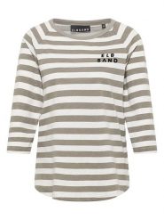 ELBSAND Koszulka "Celina" w kolorze beżowo-kremowym rozmiar: M. Brązowe t-shirty damskie ELBSAND, m, bez wzorów, z bawełny, bez kołnierzyka. Za 136.45 zł.