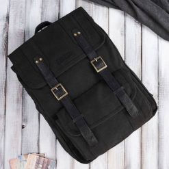 Plecak męski ze skóry wegańskiej PAOLO PERUZZI E-05-BL czarny. Czarne plecaki męskie Paolo Peruzzi, bez wzorów, z bawełny. Za 129.99 zł.
