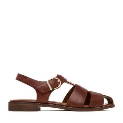 Sandały Beverly Hills Polo Club. Brązowe sandały damskie Beverly Hills Polo Club, bez wzorów, bez obcasa, na płaskiej podeszwie. Za 349.99 zł.