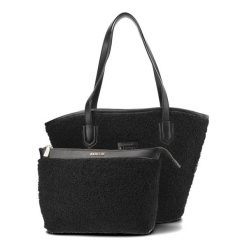Czarna Torebka Big Star 2w1 Damska Shopperka + Kosmetyczka. Czarne shopper bag damskie Big Star, bez wzorów, na ramię, bez dodatków. Za 199.00 zł.