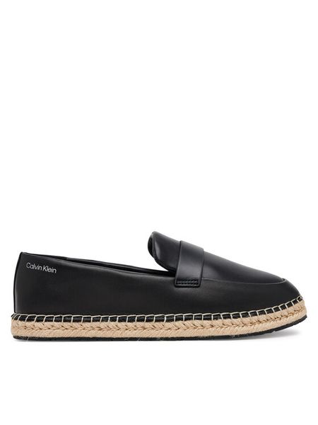 Calvin Klein Espadryle Espadrille W/Ck Hw - Lth HW0HW02390 Czarny. Czarne espadryle damskie CALVIN KLEIN, bez wzorów, ze skóry, bez obcasa. Za 269.99 zł.