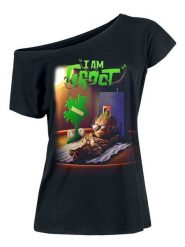 Nastrovje Potsdam Koszulka "Groot Chilling" w kolorze czarnym rozmiar: S. Czarne bluzki damskie Nastrovje Potsdam, s, bez wzorów, z bawełny, bez kołnierzyka, bez ramiączek. Za 47.82 zł.