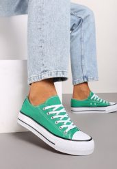 Zielone Klasyczne Trampki Przed Kostkę Xarosa. Zielone trampki i tenisówki damskie Renee, bez wzorów, z jeansu, przed kostkę. Za 44.99 zł.