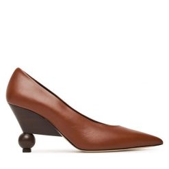 Czółenka Weekend Max Mara. Brązowe czółenka damskie Weekend Max Mara, bez wzorów, bez obcasa. Za 1,969.00 zł.