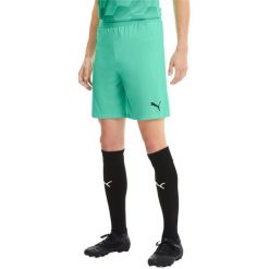 Spodenki męskie Puma Teamfinal 21 Knit Shorts. Zielone szorty męskie Puma, z materiału, bez kołnierzyka. Za 190.00 zł.