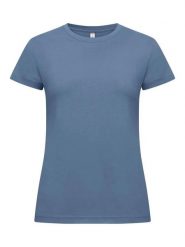 Clique New Classic-T Women — Klasyczny T-shirt z bawełny, nowoczesny krój. Niebieskie t-shirty damskie CLIQUE, xs, bez wzorów, z bawełny, bez kołnierzyka. Za 104.80 zł.