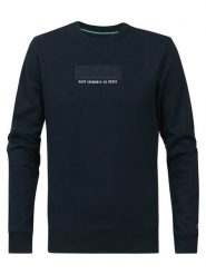 Petrol Industries Bluza M-1030-SWR331 Granatowy Regular Fit. Niebieskie bluzy bez kaptura męskie Petrol Industries, m, z bawełny. Za 339.99 zł.