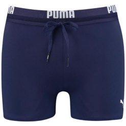 Spodenki kąpielowe męskie Puma Swim Men Logo Swim Trunk. Niebieskie kąpielówki męskie Puma, m, bez wzorów. Za 121.99 zł.