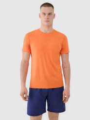 4F Koszulka treningowa szybkoschnąca męska - pomarańczowa XXL. Brązowe t-shirty sportowe męskie 4f, m, z dzianiny, bez ramiączek, na fitness i siłownię. W wyprzedaży za 59.99 zł.