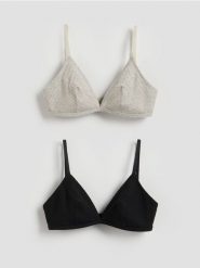 Miekki biustonosz 2 pack - czarny. Czarne biustonosze Reserved, bez wzorów, z bawełny. Za 69.99 zł.