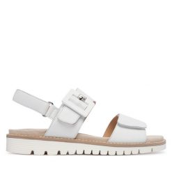 Sandały Ara. Białe sandały damskie Ara, bez wzorów, bez obcasa, na płaskiej podeszwie. Za 429.99 zł.