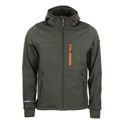 Kurtka softshell z kapturem Peak Mountain Cabra. Niebieskie kurtki męskie Peak Mountain, m, bez wzorów, z elastanu, z kapturem. Za 260.50 zł.