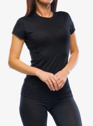Koszulka merino damska Sensor Merino Air Tee SS. Czarne t-shirty damskie Sensor, m, bez wzorów, z materiału, bez kołnierzyka. Za 269.49 zł.