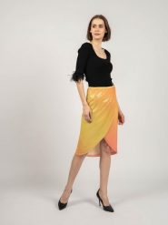 Patrizia Pepe Spódnica | 1G1423/AJ03 | Kobieta | Żółty, Koralowy. Pomarańczowe spódniczki damskie Patrizia Pepe, bez wzorów, z poliesteru, midi, proste. W wyprzedaży za 239.00 zł.