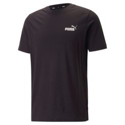 Koszulka sportowa męska Puma ESS+ 2 COL SMALL LOGO z krótkim rękawem. Czarne t-shirty sportowe męskie Puma, l, z bawełny, bez ramiączek, trekkingowe. Za 147.00 zł.