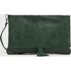 Answear - Kopertówka skórzana. Zielone torebki wieczorowe ANSWEAR, bez wzorów, z materiału, casualowe, bez kołnierzyka, bez ramiączek. W wyprzedaży za 149.90 zł.