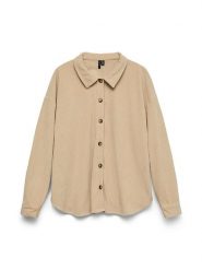 Vero Moda Koszula sztruksowa w kolorze beżowym rozmiar: L. Brązowe koszule damskie Vero Moda, l, bez wzorów, ze sztruksu, bez kołnierzyka, bez ramiączek. Za 78.66 zł.