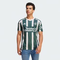 Koszulka Manchester United 23/24 Away. Białe t-shirty sportowe męskie Adidas, xs, z materiału, bez ramiączek, do piłki nożnej. W wyprzedaży za 324.30 zł.