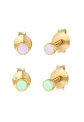 Elli Damskie kolczyki sztyfty pastelowe z emalią z pozłacanego srebra próby 925 Sterling Silver Kolczyki 1 ct. Szare kolczyki damskie Elli, pozłacane, na sztyftcie. Za 208.99 zł.