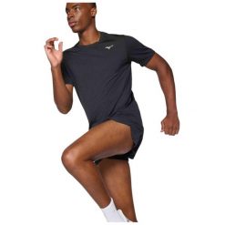 Koszulka do biegania męska Mizuno Impulse Core Tee. Czarne t-shirty sportowe męskie Mizuno, m, bez ramiączek, do biegania. Za 139.99 zł.