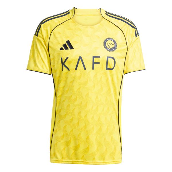 Koszulka domowa Al-Nassr FC 2025/26. Żółte t-shirty sportowe męskie Adidas, bez ramiączek, do piłki nożnej. W wyprzedaży za 365.00 zł.