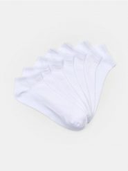 Bawełniane skarpetki 7 pack - biały. Białe skarpetki męskie Sinsay, bez wzorów, z bawełny. Za 19.99 zł.