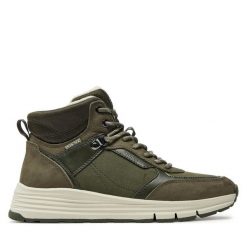 Botki Tamaris. Brązowe botki damskie Tamaris, bez obcasa, na płaskiej podeszwie, bez zapięcia. Za 359.99 zł.