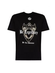 Les Hommes T-Shirt "Be Legendary" | LBT1030700P | Mężczyzna | Czarny. Czarne t-shirty męskie Les Hommes, l, bez wzorów, z bawełny, bez kołnierzyka. W wyprzedaży za 329.00 zł.