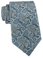 Krawat Męski - Angelo di Monti - Niebieski z Dużym Wzorem. Niebieskie krawaty i muchy męskie Angelo di Monti, bez wzorów, z tkaniny, eleganckie. Za 45.00 zł.