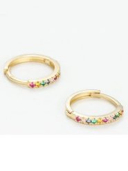 OR ÉCLAT Złote kolczyki-kreole "Créoles colored" z kryształami rozmiar: onesize. Żółte kolczyki damskie Or Éclat, z cyrkonią, złote. Za 630.99 zł.