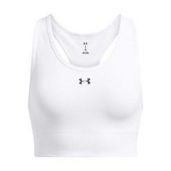 Umiarkowany biustonosz damski Under Armour Vanish. Białe biustonosze sportowe damskie Under Armour, bez wzorów, z materiału. Za 230.31 zł.